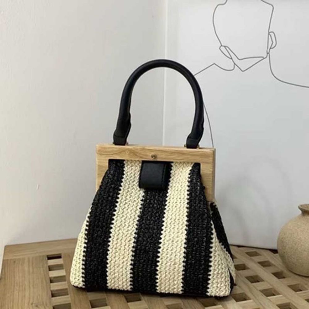 Bolsa De Moda Lisa De Malha De Grama