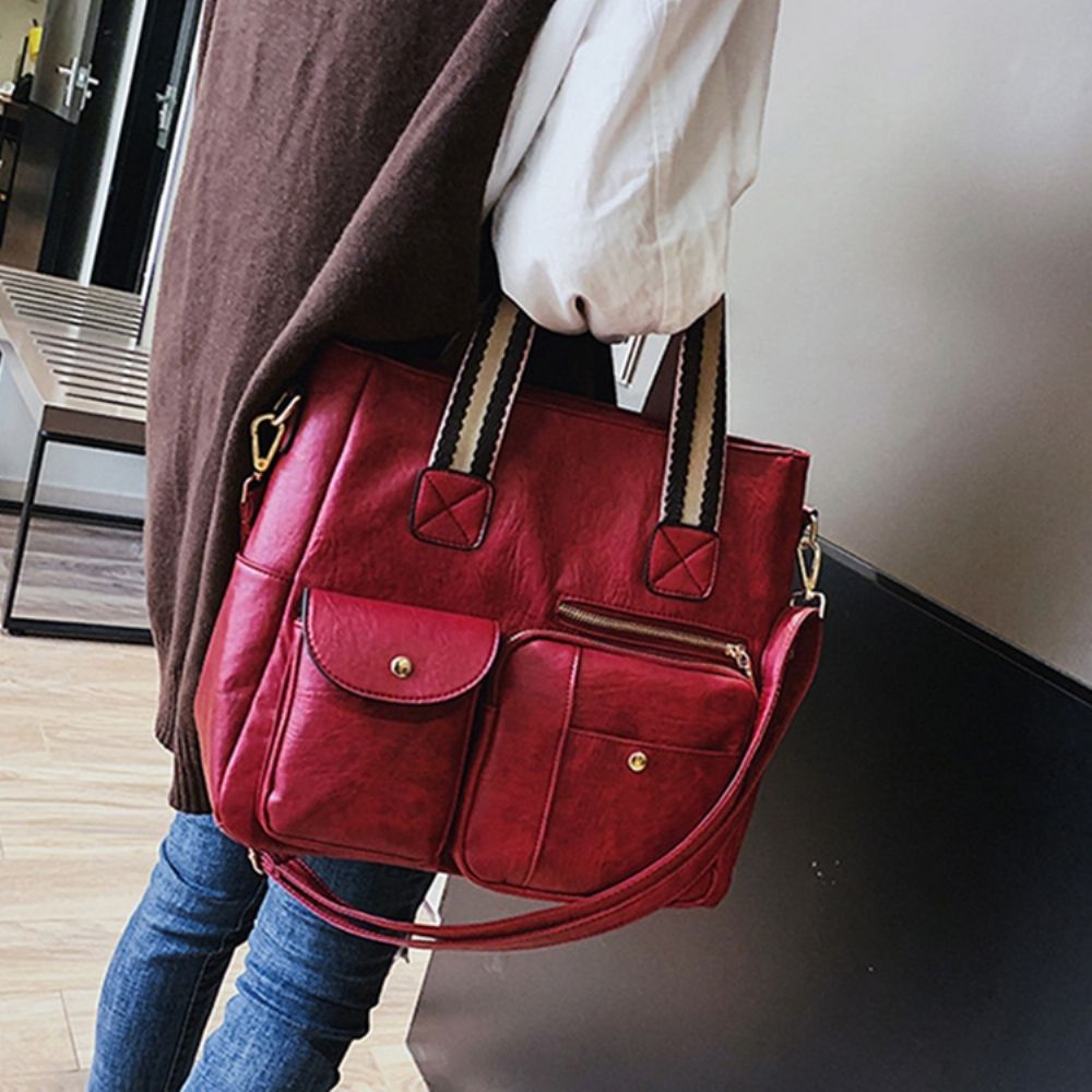 Bolsa Pu Casual Simples Quadrada