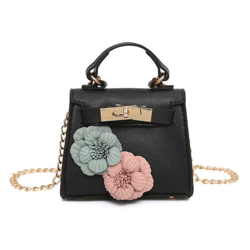 Bolsa Transversal Com Corrente De Decoração Floral