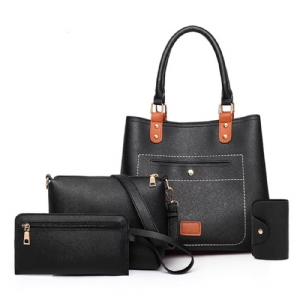 Conjunto De Bolsa Casual Pu Simples Em Forma De Barril