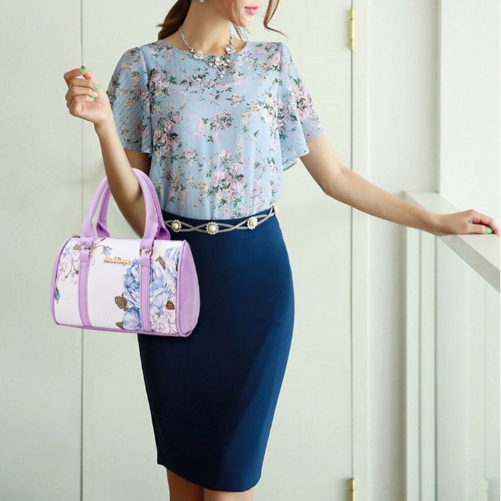 Conjunto De Bolsa Com Estampa Floral Pu