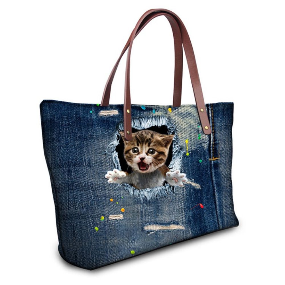 Linda Bolsa De Nylon 3D Para Animais De Estimação Com Zíper