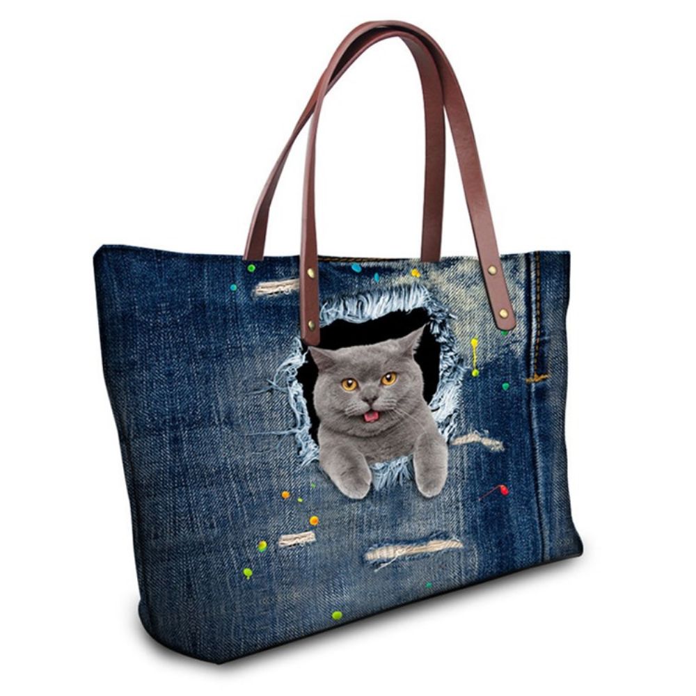 Linda Bolsa De Nylon 3D Para Animais De Estimação Com Zíper