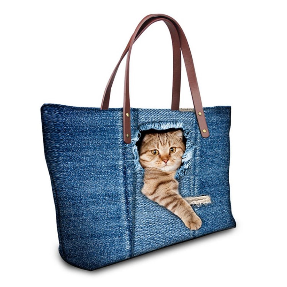 Linda Bolsa De Nylon 3D Para Animais De Estimação Com Zíper