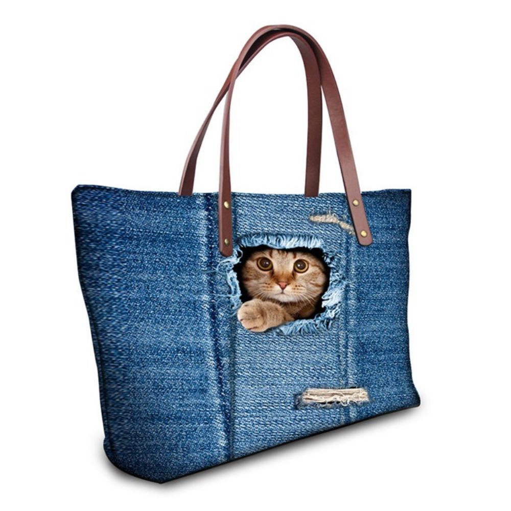 Linda Bolsa De Nylon 3D Para Animais De Estimação Com Zíper