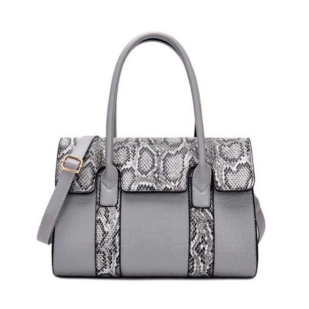 Saco Tote Retangular De Linha Serpentina