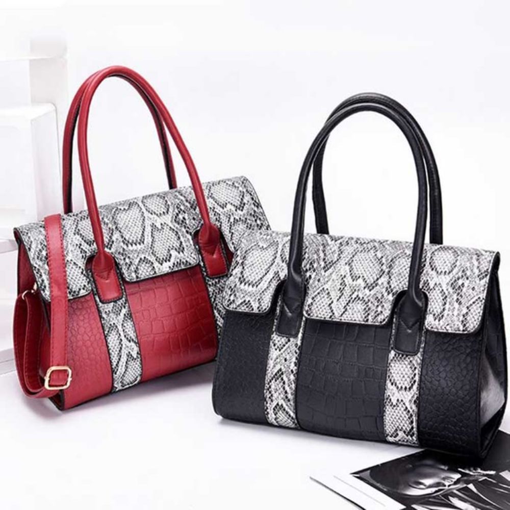 Saco Tote Retangular De Linha Serpentina