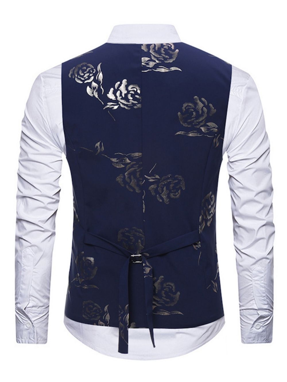 Camisa Masculina Casual Floral Com Lapela E Trespassado