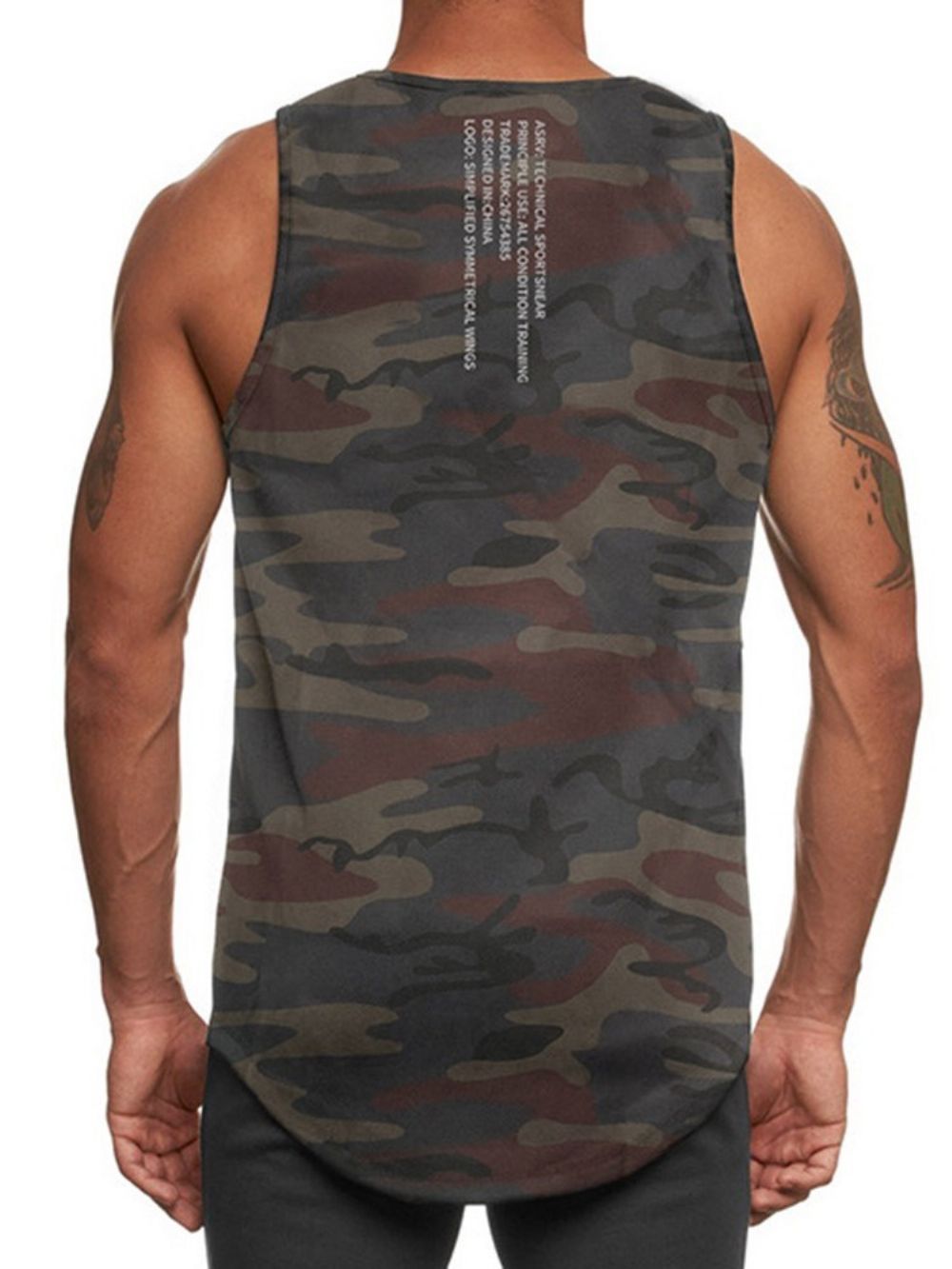 Colete Esportivo Masculino Slim Gola Redonda Camuflada