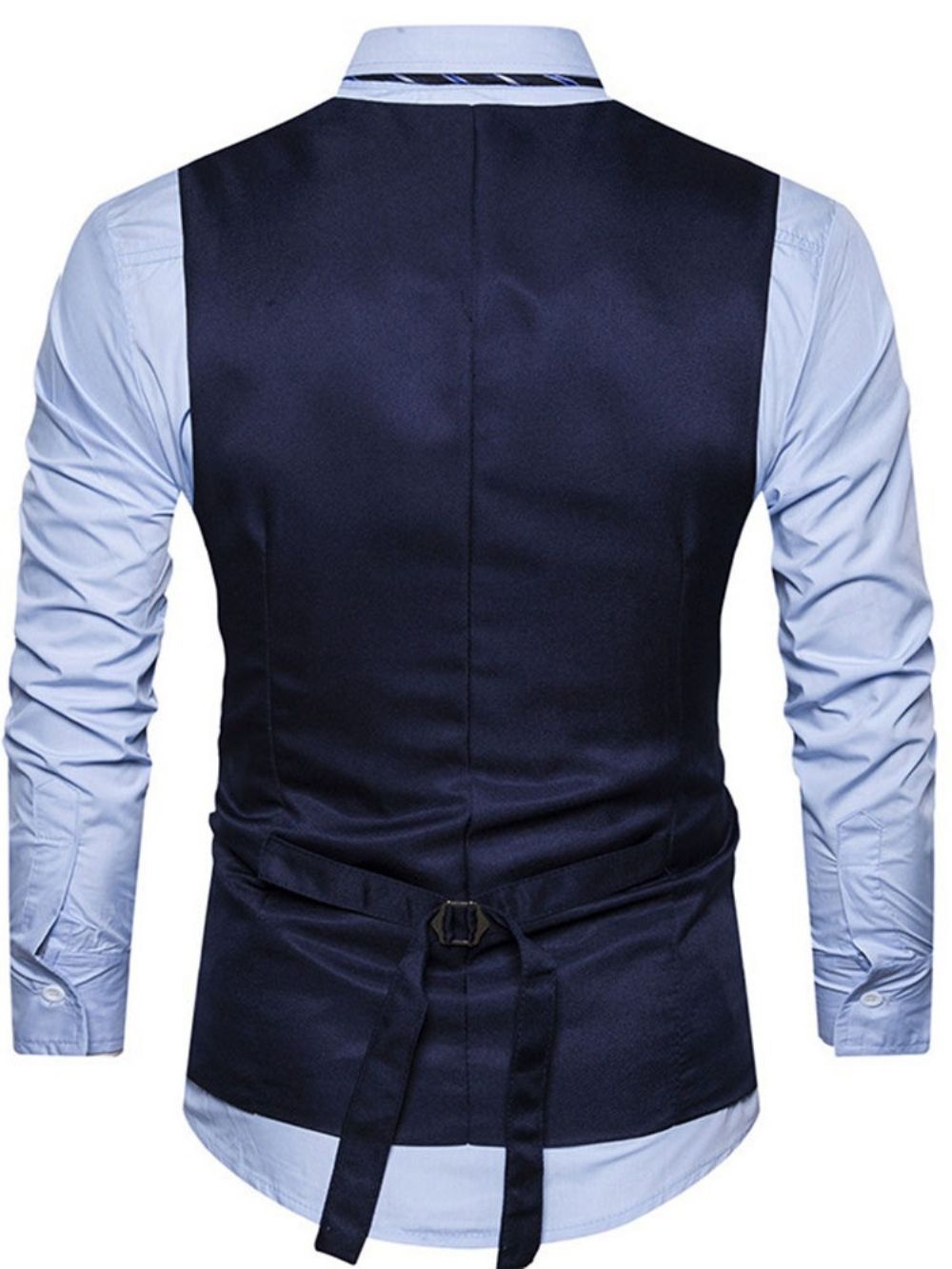 Colete Formal Masculino Com Abotoamento E Decote Em V Button Color Block