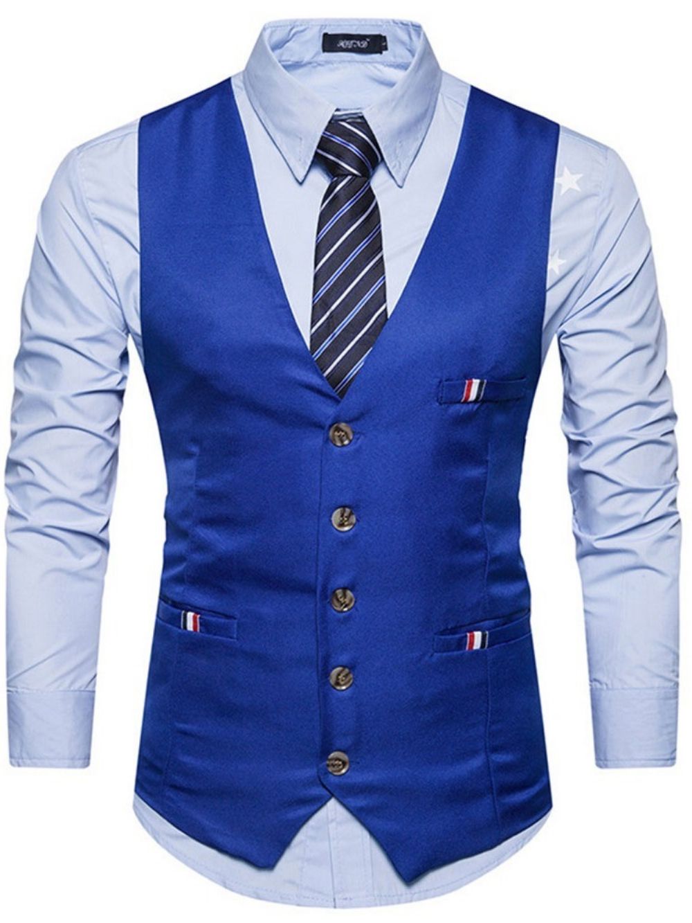 Colete Masculino De Abotoamento Simples De Abotoamento Formal Masculino