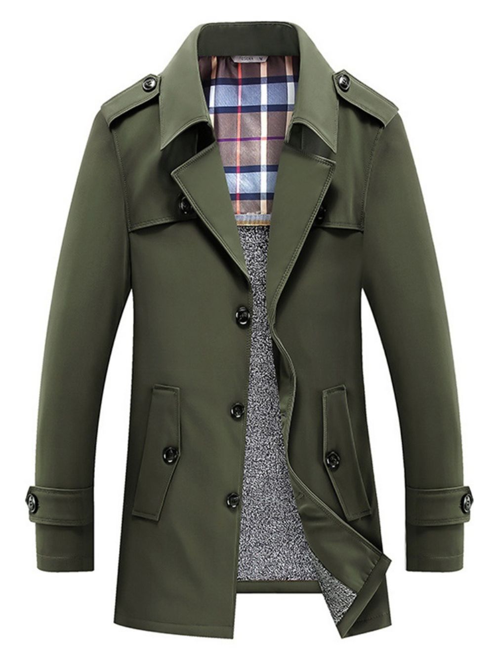 Trench Coat Padrão Simples Fino Fino