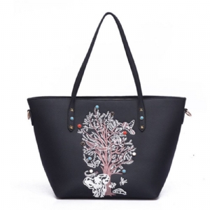 Bolsa Estilo Coreano Bordado Floral