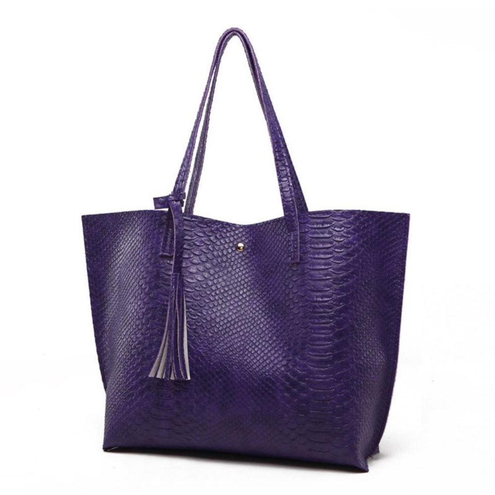 Bolsa De Ombro Feminina Lisa Com Estampa Croco