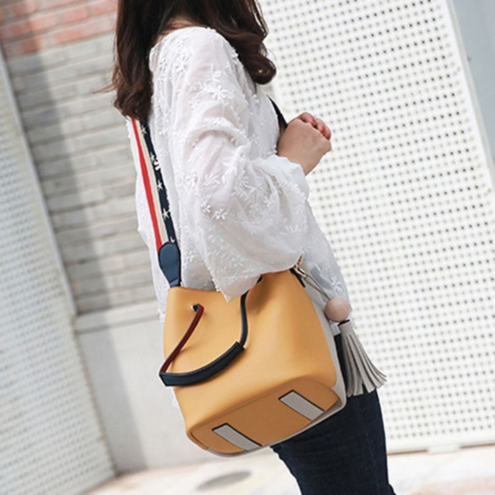 Bolsa Transversal Casual Color Block Tassel