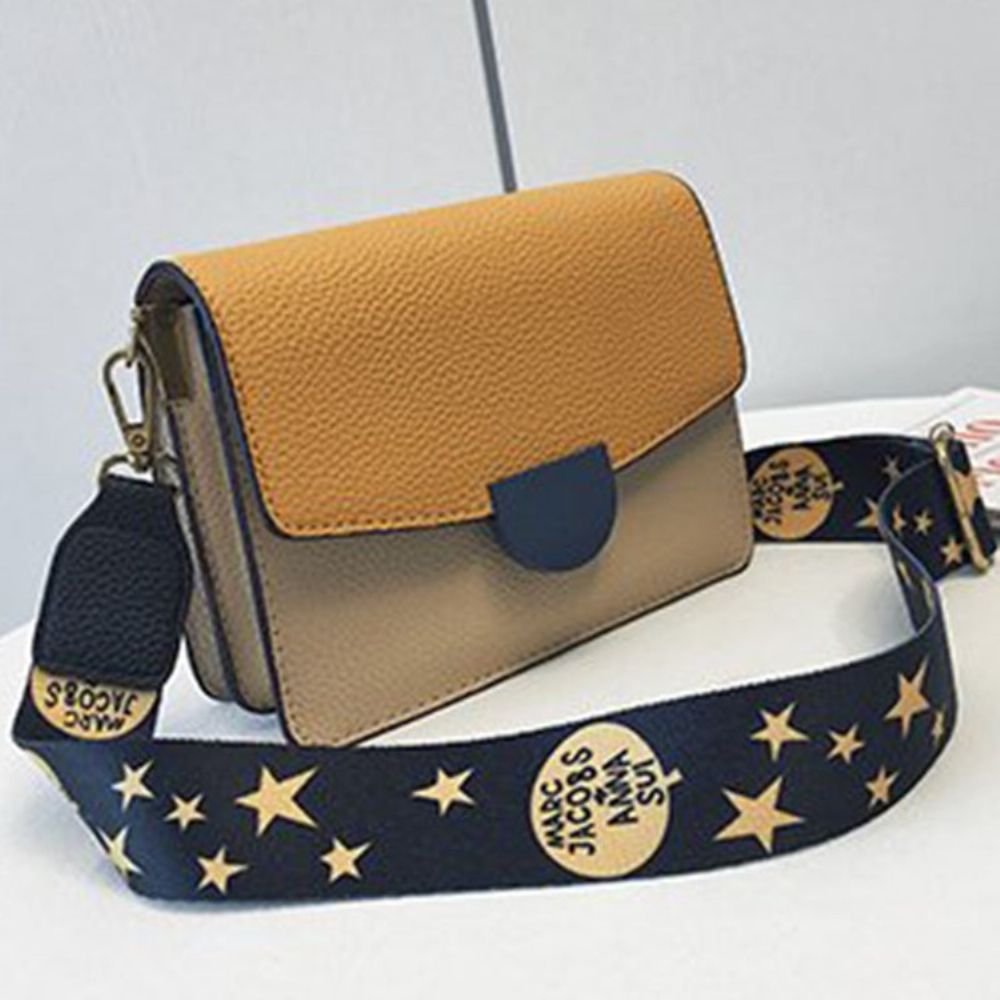 Bolsa Transversal Estrela Quadrada Pu Com Fio