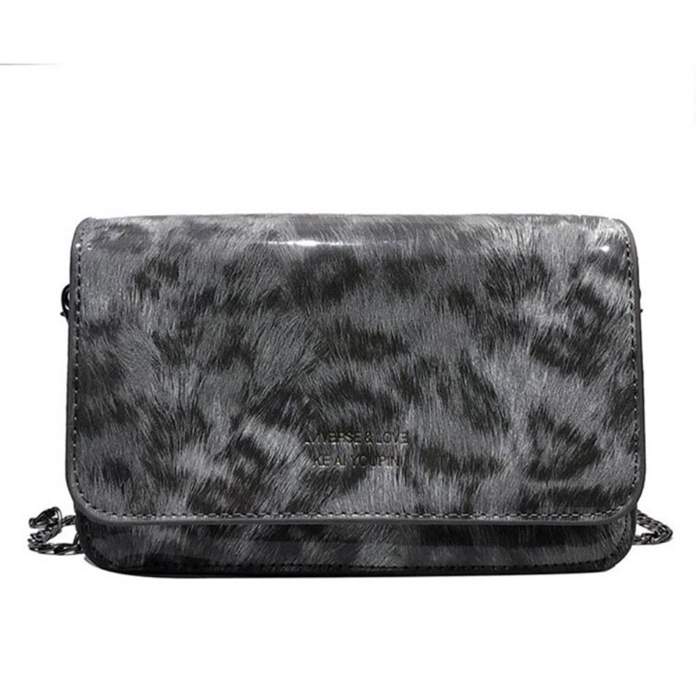 Bolsa Transversal Pu Corrente Com Estampa De Leopardo