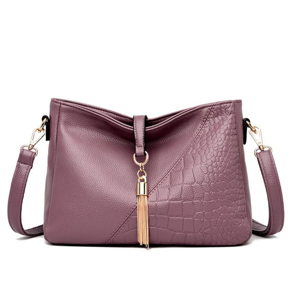 Bolsas Crossbody Femininas Retangulares Em Pu Com Relevo Jacaré