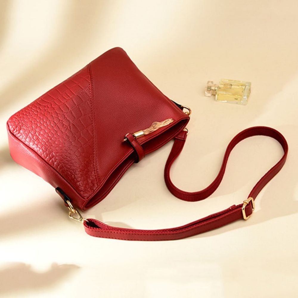 Bolsas Crossbody Femininas Retangulares Em Pu Com Relevo Jacaré