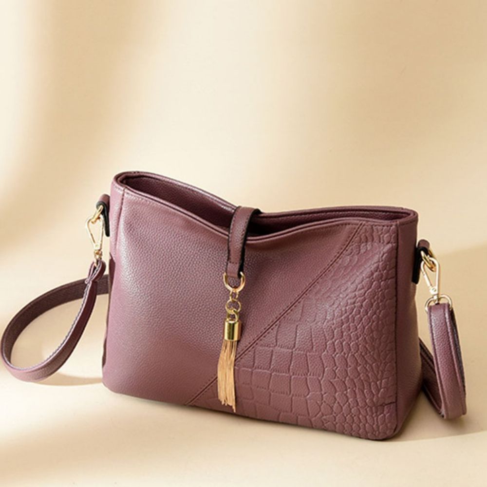 Bolsas Crossbody Femininas Retangulares Em Pu Com Relevo Jacaré