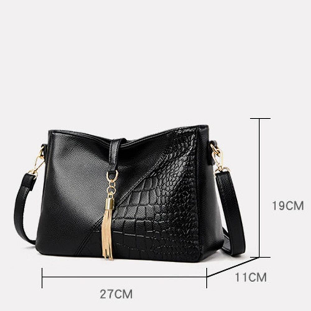 Bolsas Crossbody Femininas Retangulares Em Pu Com Relevo Jacaré