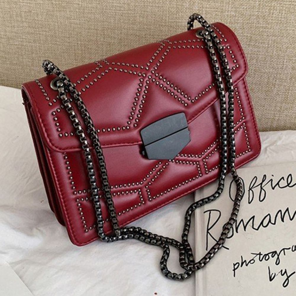 Bolsas Crossbody Retangulares Retangulares Em Pu Rebite