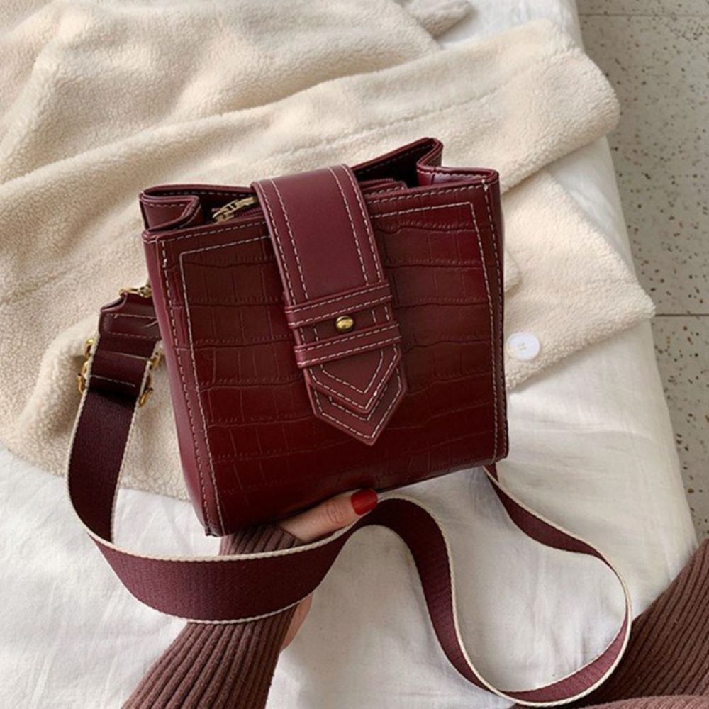 Bolsas Crossbody Retangulares De Pu Com Relevo De Jacaré