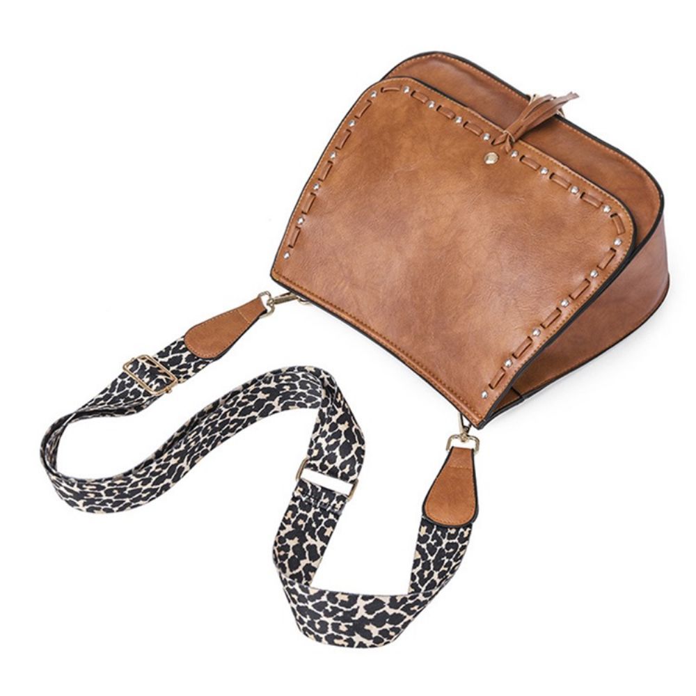 Bolsas De Ombro Com Rebite Pu Leopardo