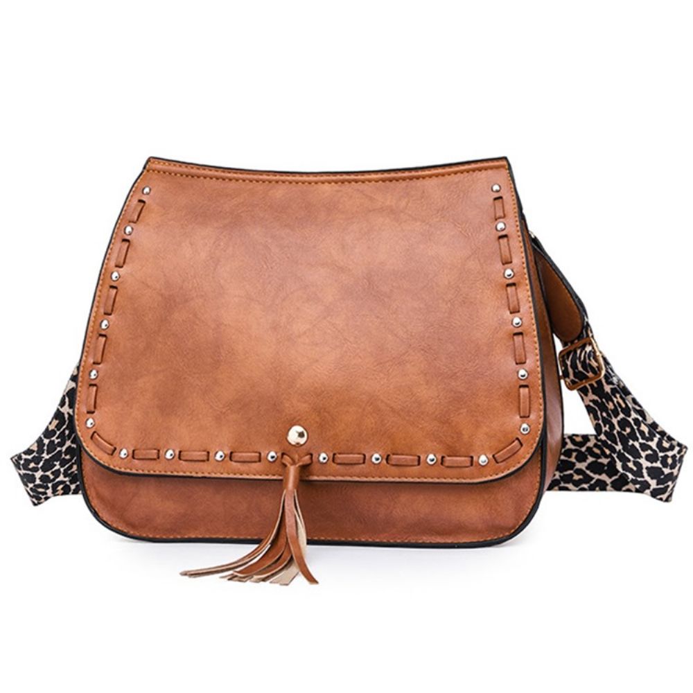 Bolsas De Ombro Com Rebite Pu Leopardo