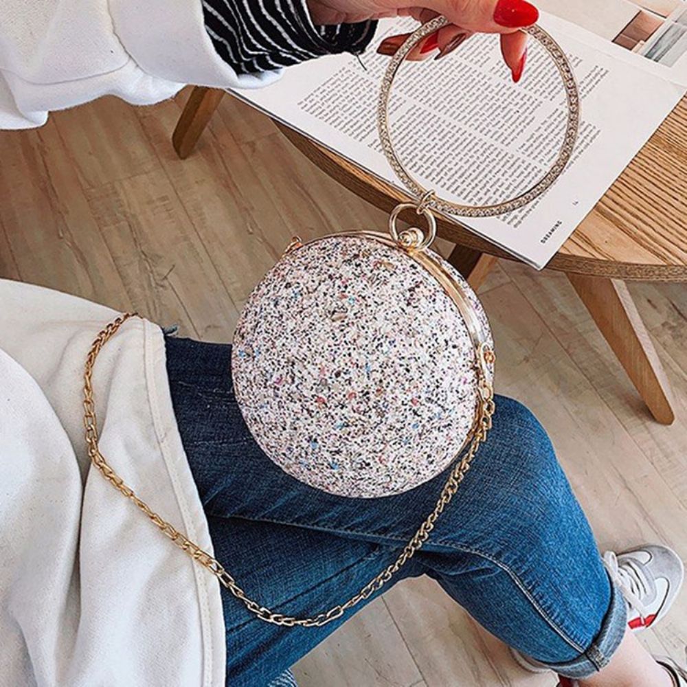 Sacolas Circulares De Strass Com Lantejoulas