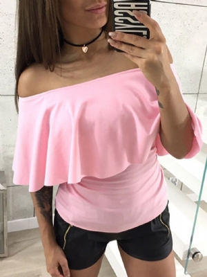 Camiseta Feminina Lisa Padrão Meia Manga