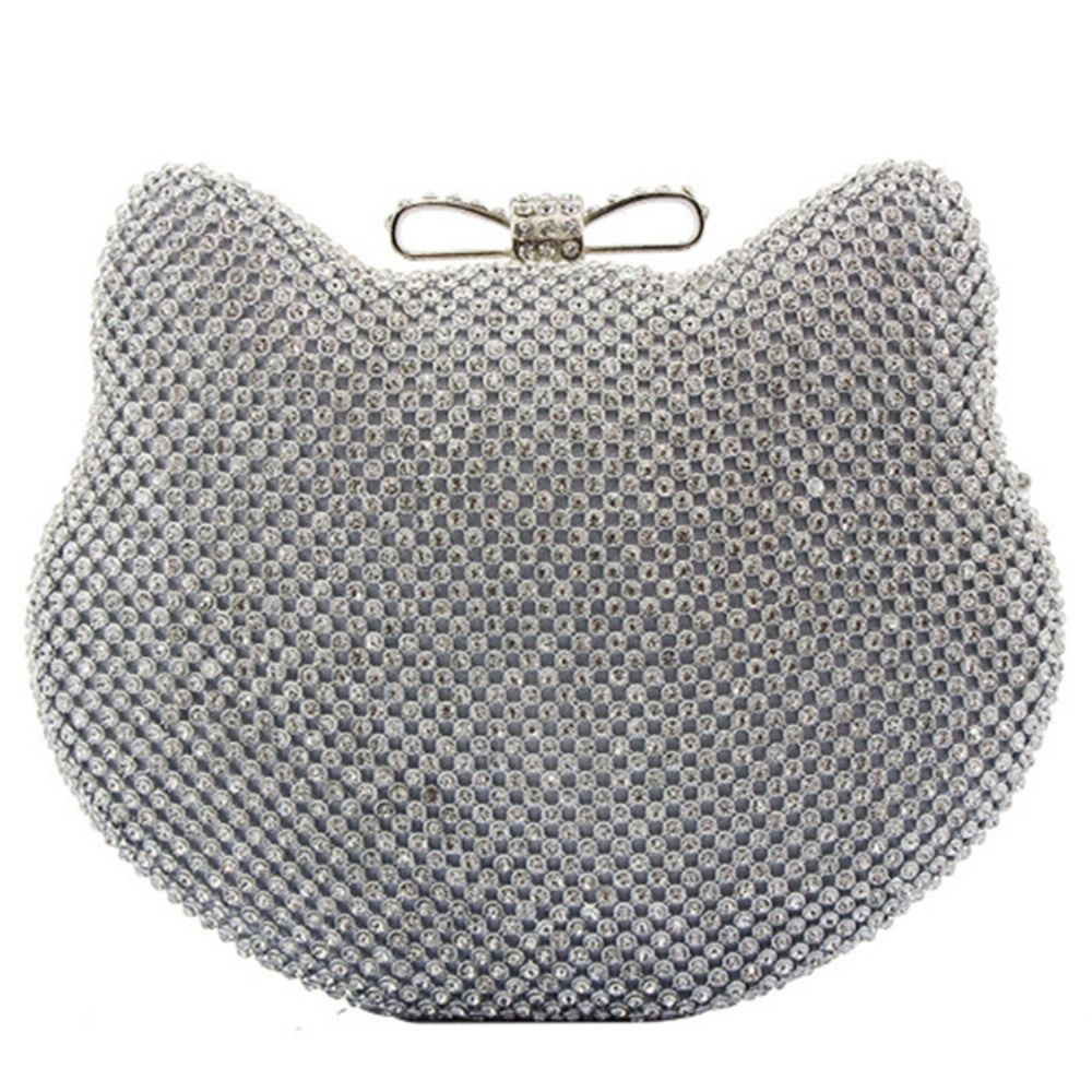 Clutch Diamante Brilhante Em Forma De Gato