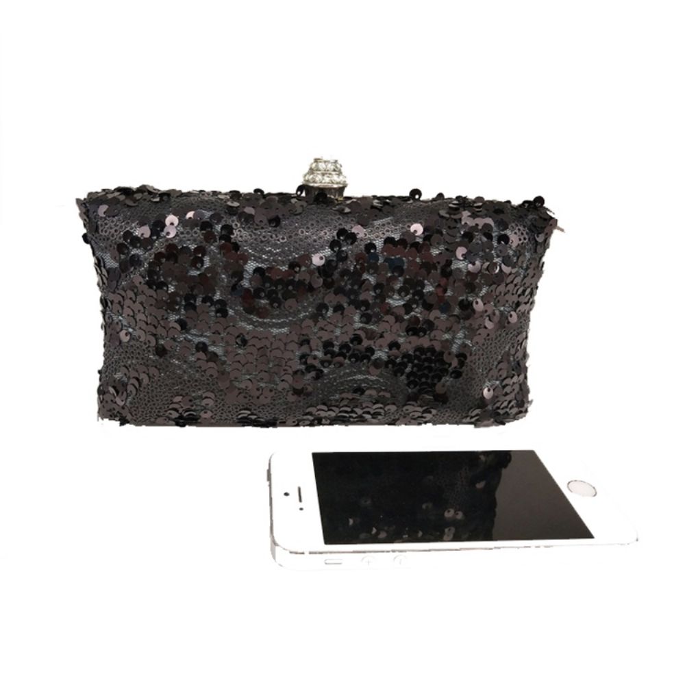 Clutch Feminino De Lantejoulas Brilhantes Com Strass