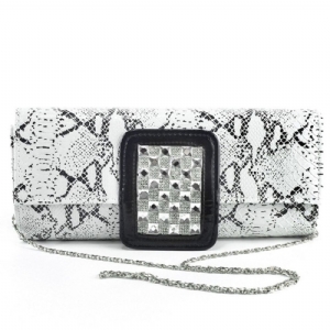 Clutch De Noite Com Estampa Decorada Com Strass