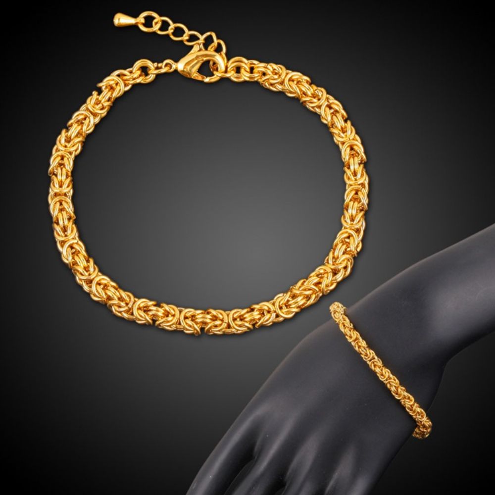 Pulseira De Banho De Ouro 18K Twist Para Homens