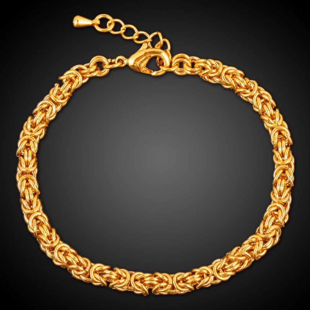 Pulseira De Banho De Ouro 18K Twist Para Homens