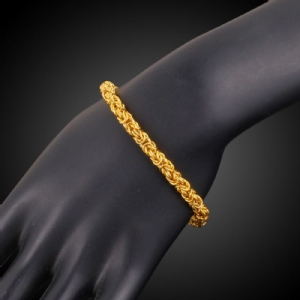 Pulseira De Banho De Ouro 18K Twist Para Homens