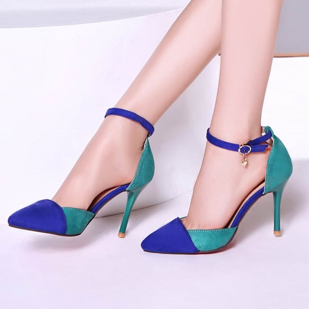 Sandália Ladylike Point Toe Patchwork Stiletto