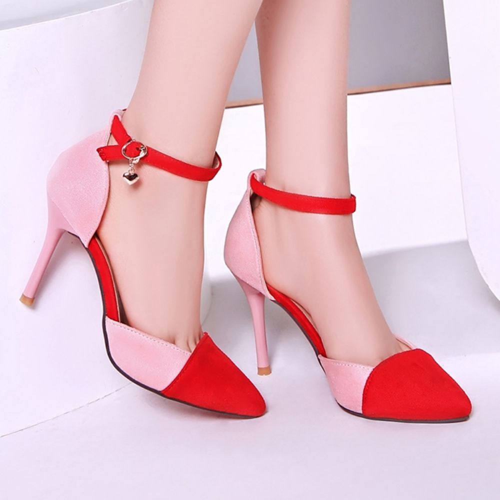 Sandália Ladylike Point Toe Patchwork Stiletto