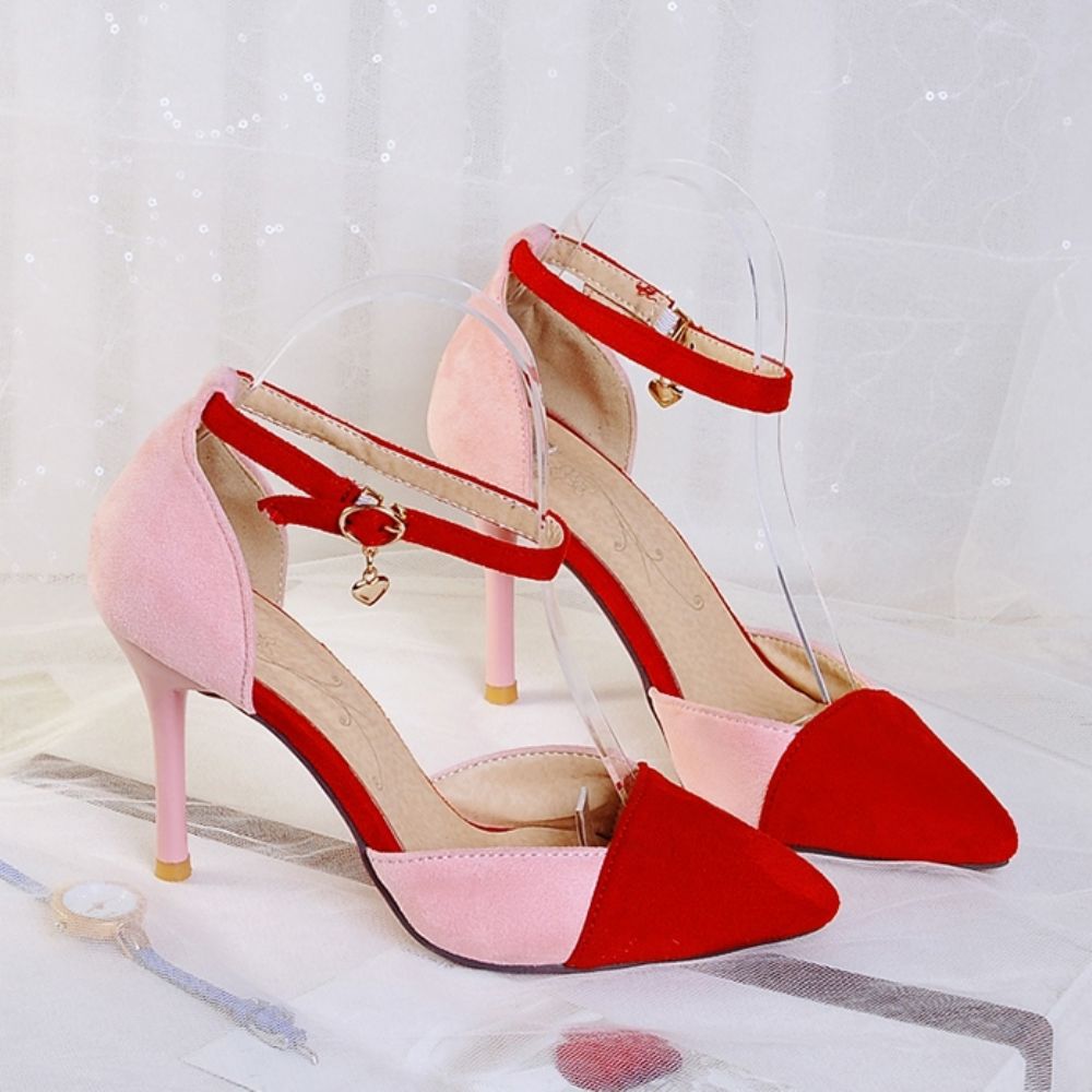 Sandália Ladylike Point Toe Patchwork Stiletto