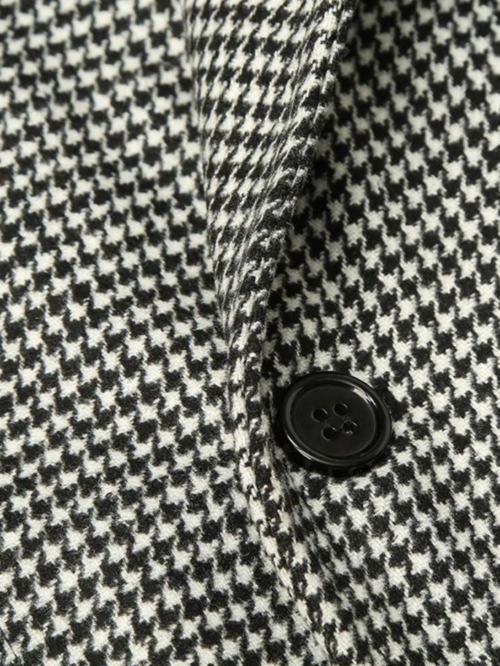 Casaco Fino Europeu De Lapela De Comprimento Médio Houndstooth