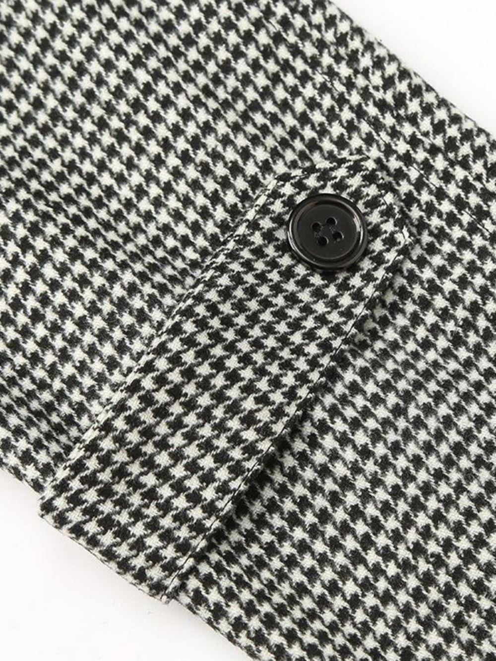 Casaco Fino Europeu De Lapela De Comprimento Médio Houndstooth