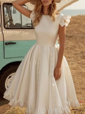 Vestido Midi Branco Sem Costas Decote Médio E Cintura Média Vestidos De Praia Para Mulheres