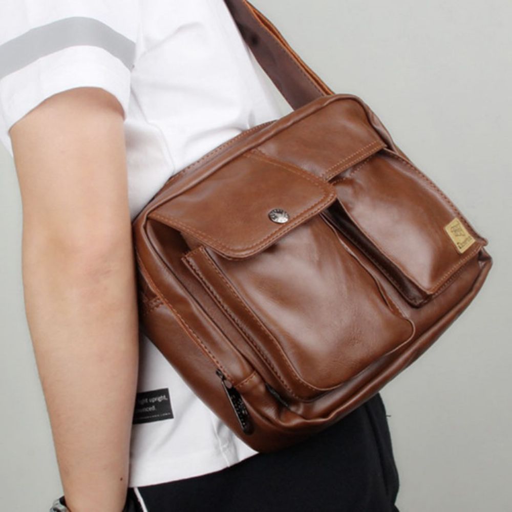 Bolsas De Tiracolo Masculinas Quadradas Simples Com Fio De Pu