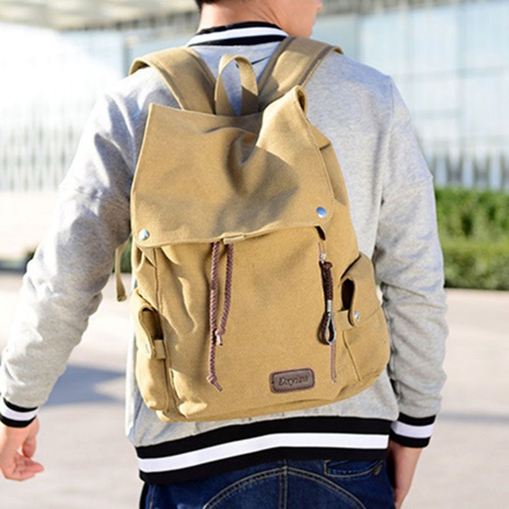 Mochila De Lona Masculina Casual Estilo Coreano