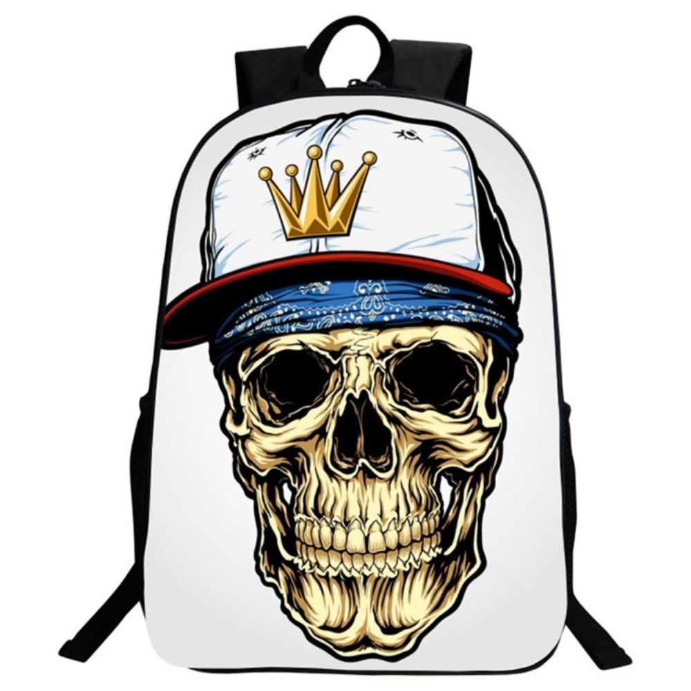 Mochila Masculina Com Estampa De Caveira Estilo Coreano