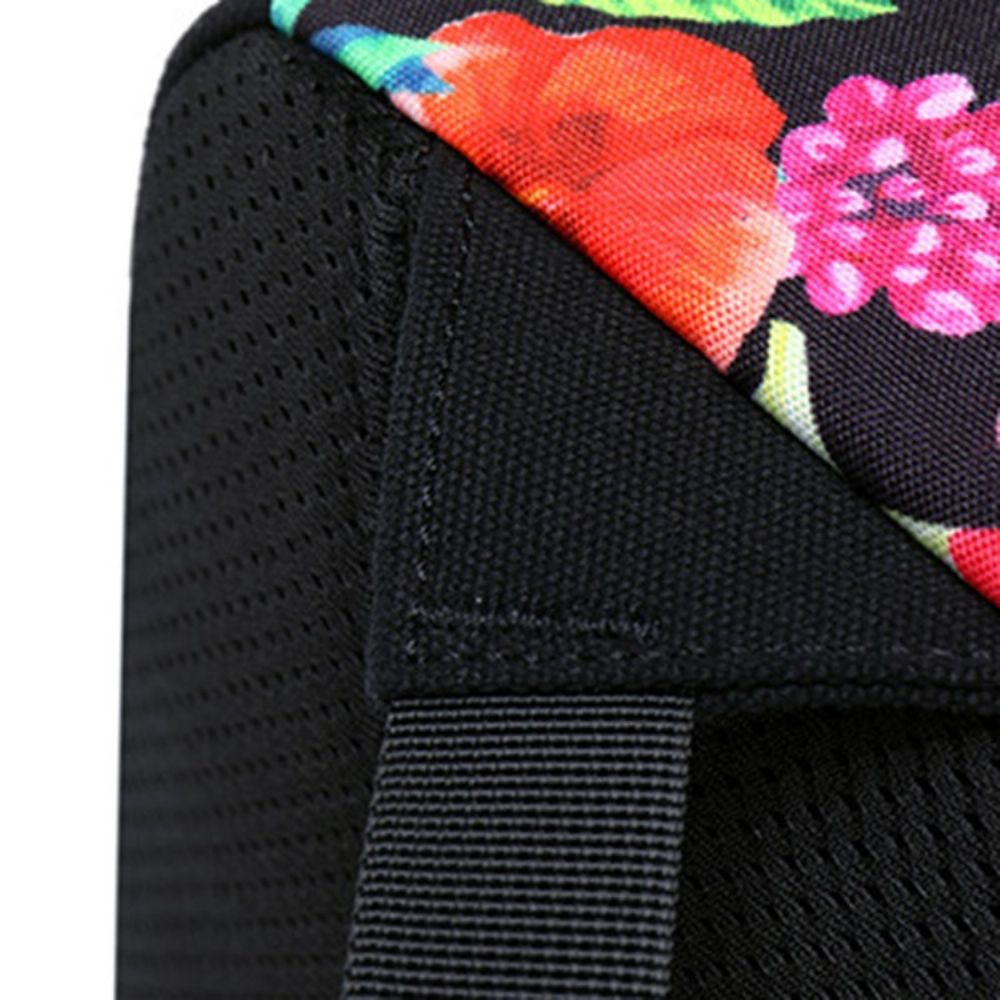 Mochila Feminina Com Zíper De Lona Floral