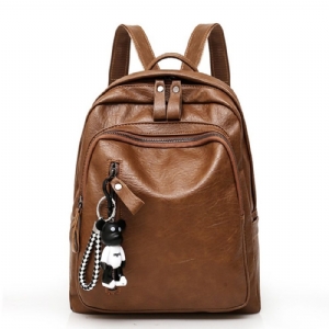 Mochilas Casuais De Pu Com Linha Simples