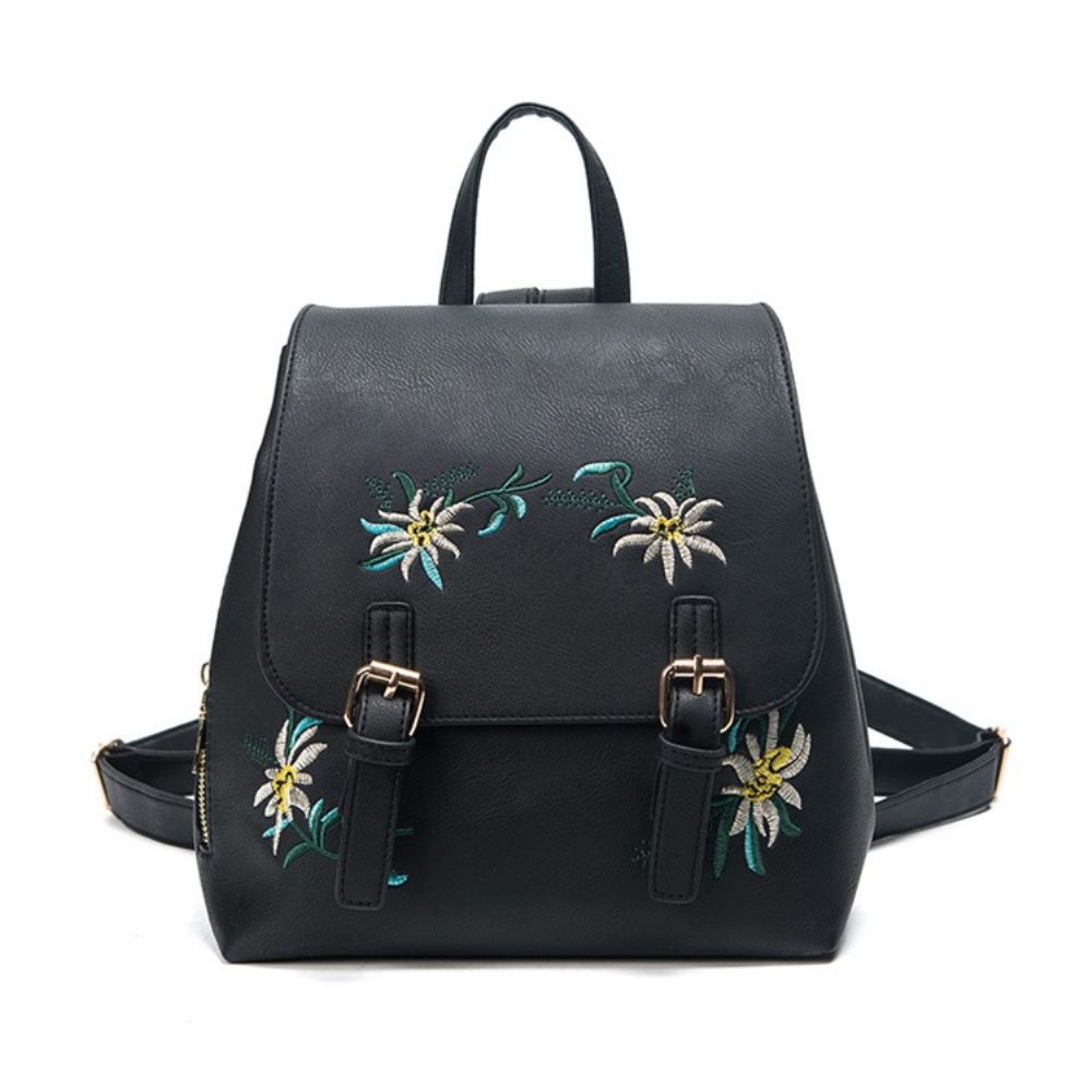 Mochilas Florais Em Pu Decoradas Com Cinto