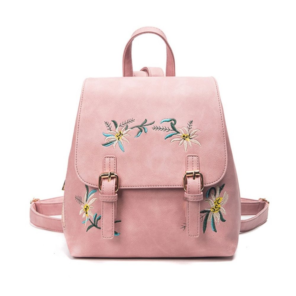 Mochilas Florais Em Pu Decoradas Com Cinto